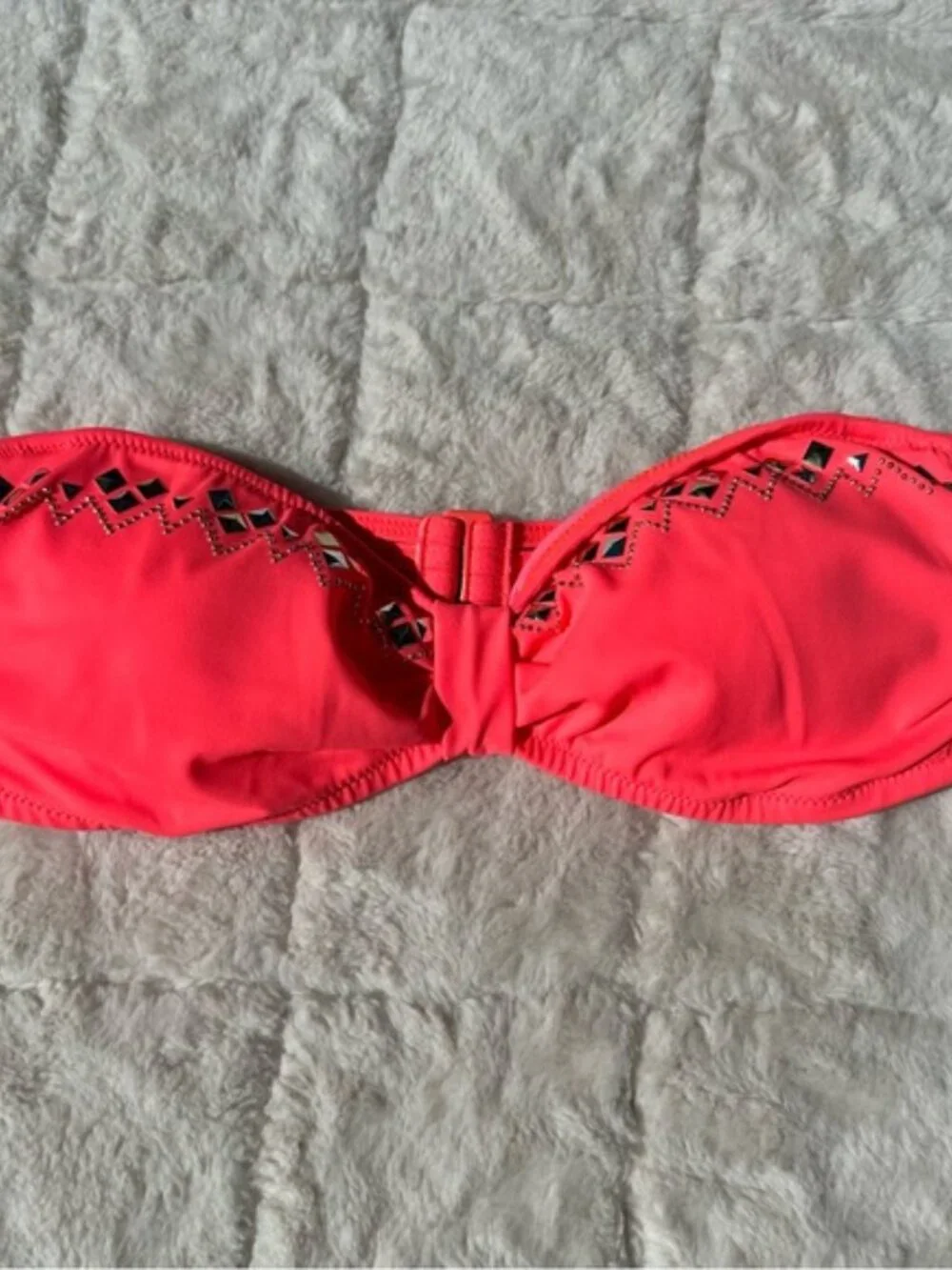 Victoria's Secret PINK | Studded Strapless Coral Bikini Top | Size Small